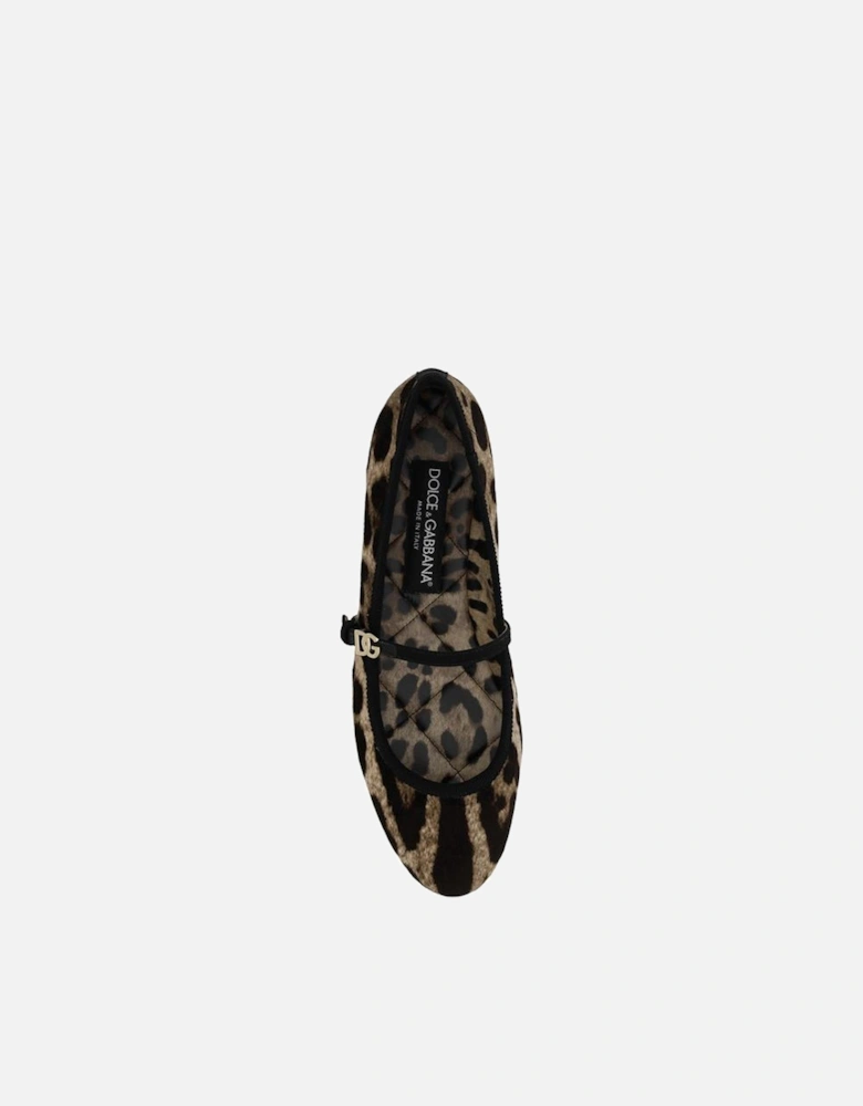 Leopard-Print Ballerinas with Logo Plaque Women - Multicolor