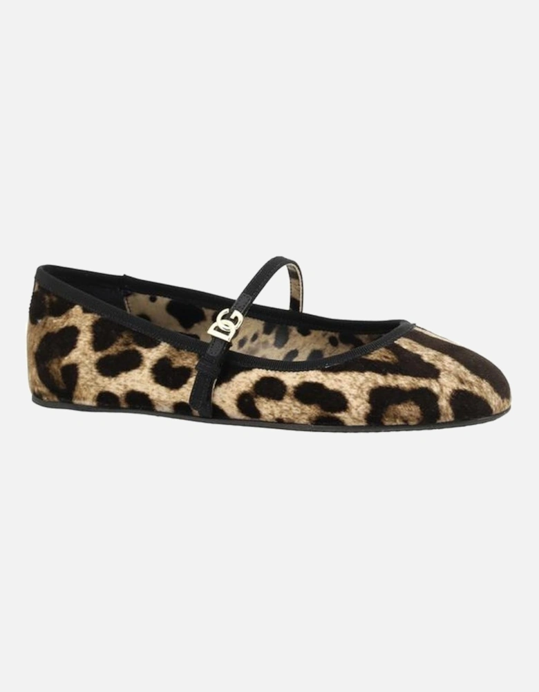 Leopard-Print Ballerinas with Logo Plaque Women - Multicolor
