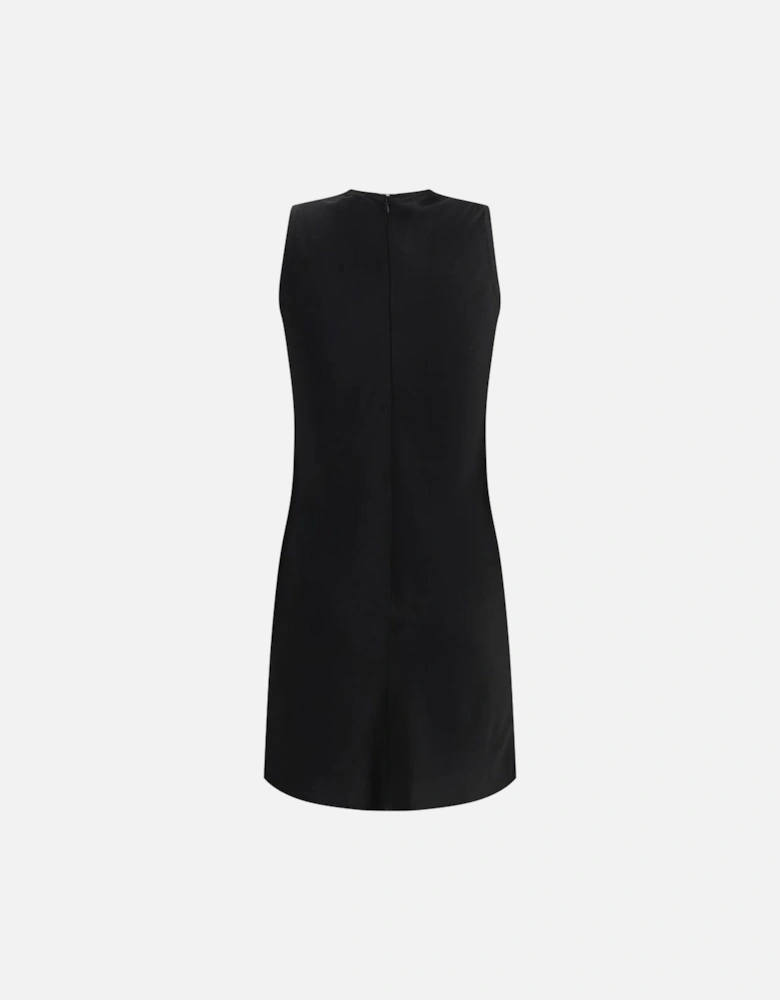 Minimal Short Dress with Crew Neck and Sleeveless Design Women - Black