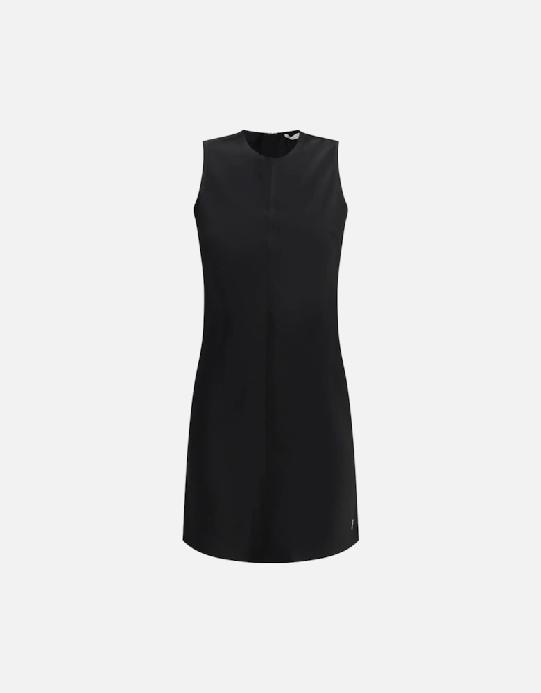 Minimal Short Dress with Crew Neck and Sleeveless Design Women - Black