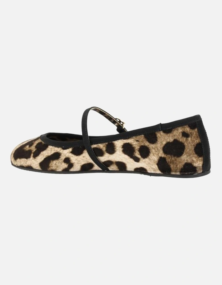 Leopard-Print Ballerinas with Logo Plaque Women - Multicolor