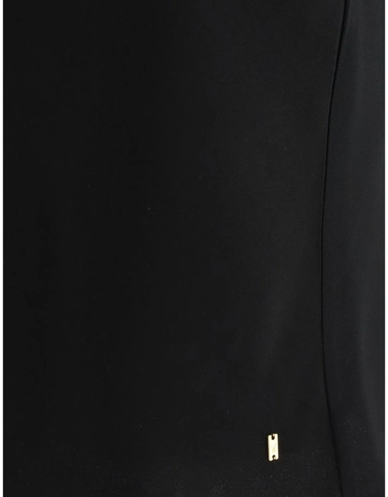 Minimal Short Dress with Crew Neck and Sleeveless Design Women - Black