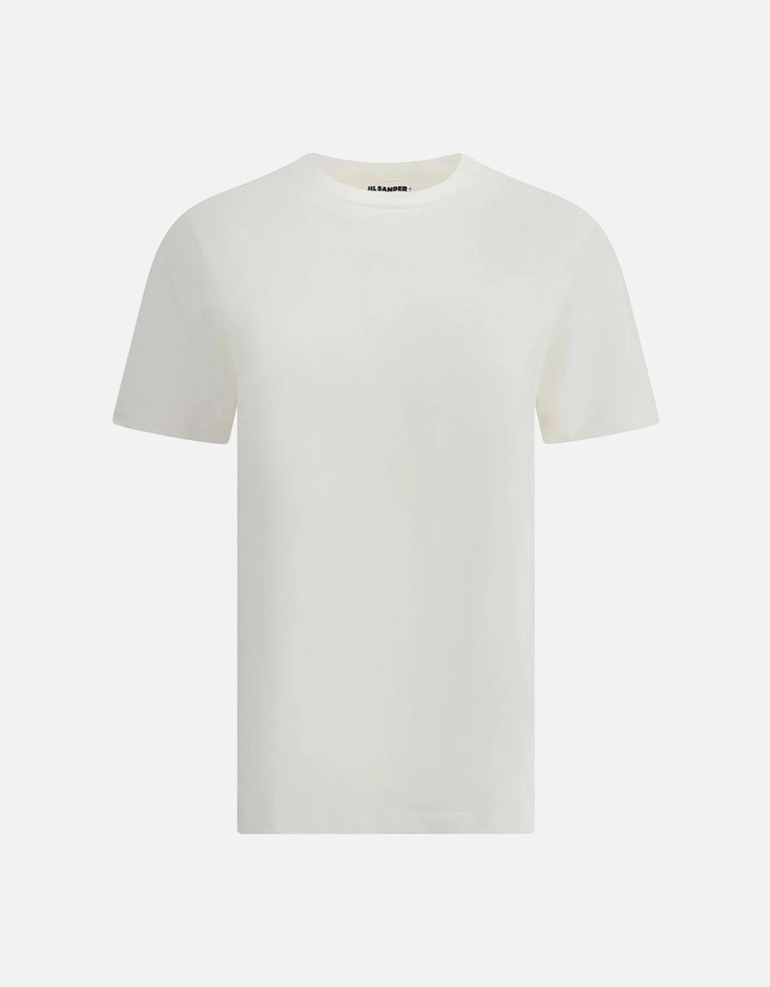 Cotton T-Shirt with Ribbed Crew Neck and Logo Patch Women - White, 4 of 3