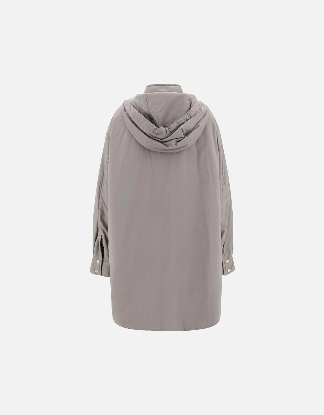 Hooded Jacket with Snap Closure and Zipped Pockets Women - Green
