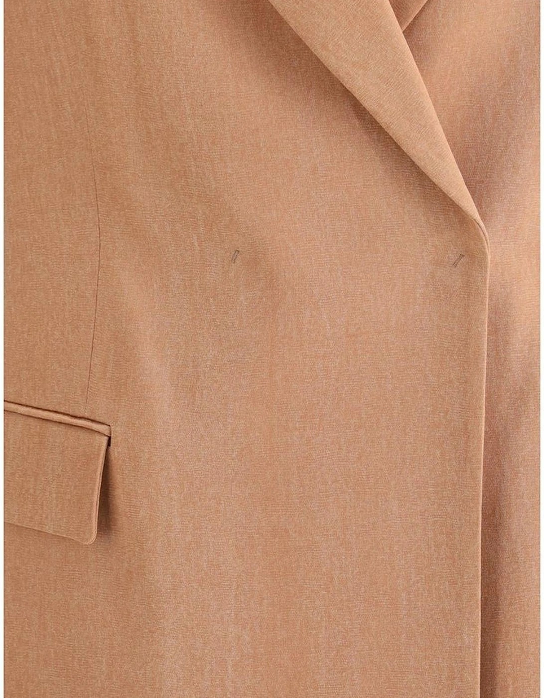 Double-Breasted Satin Blazer with Notched Lapel Women - Multicolor, 3 of 2