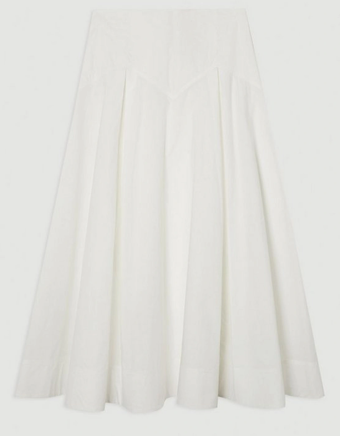 Cotton Woven Prom Skirt With Dropped Waist Detail