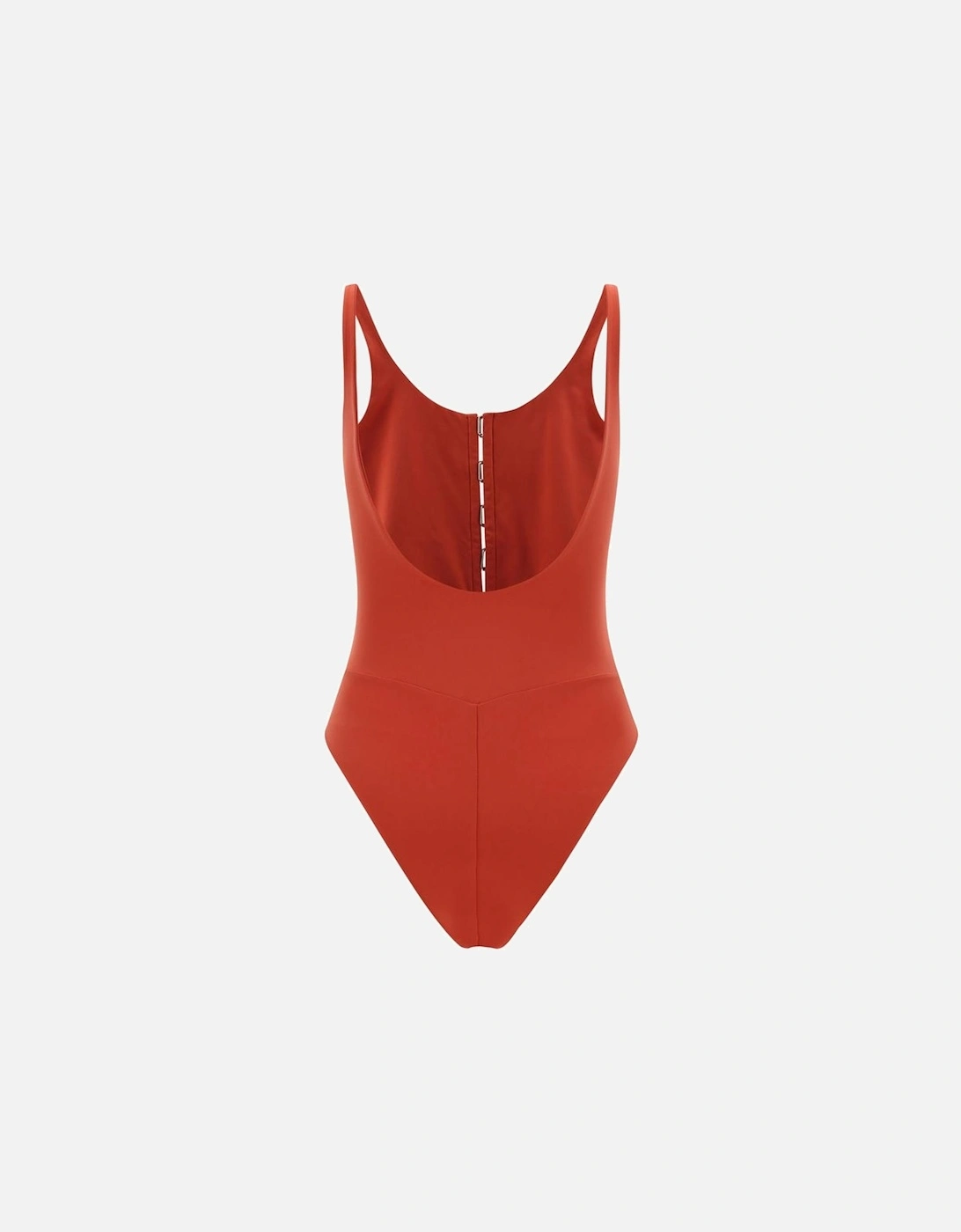 One-Piece Swimsuit with Cut-Out Front and Hook Detail Women - Orange