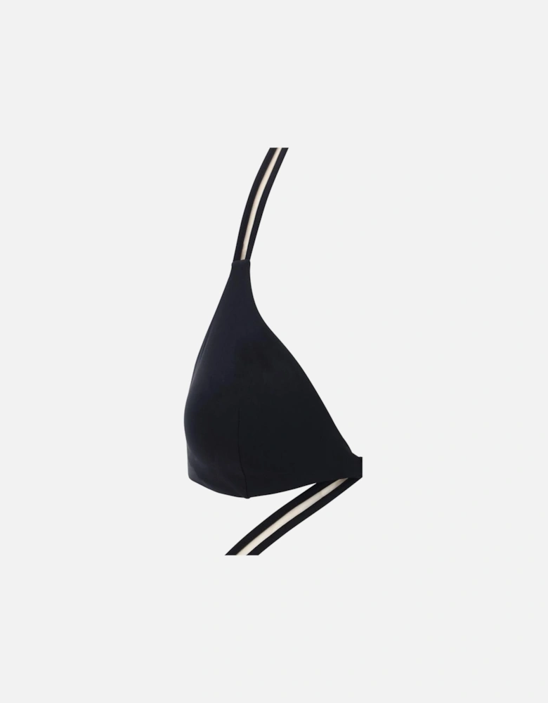 Triangle Design Noosa Top with Double Lace Ties Women - Black Swimwear