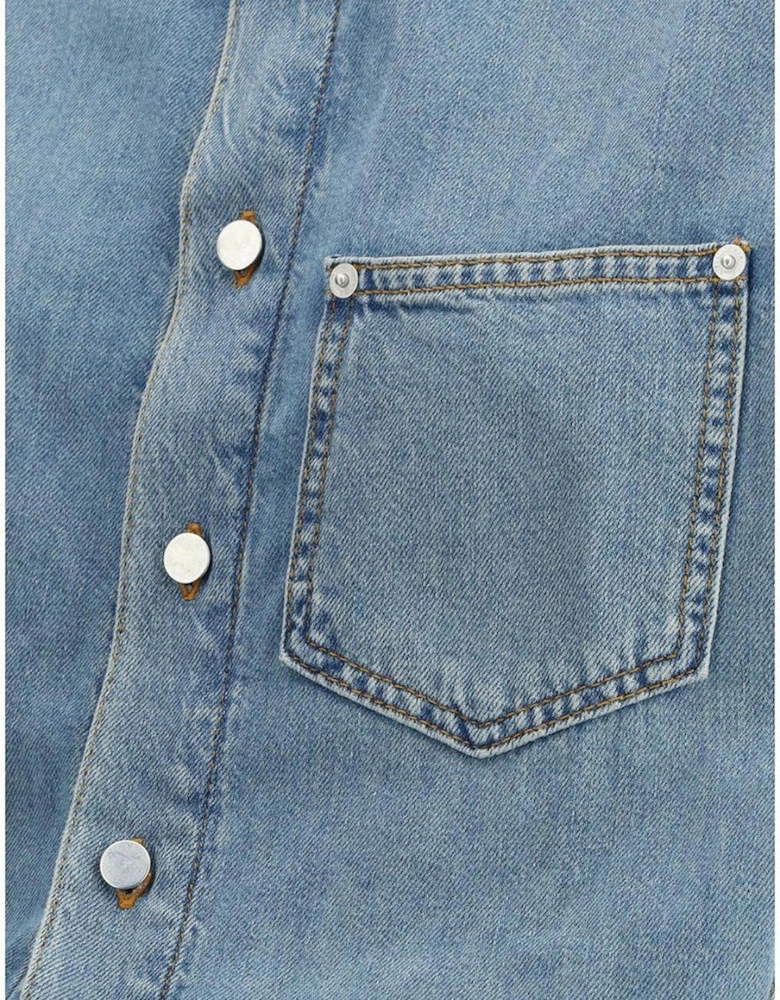 Tamu Denim Shirt Dress with Adjustable Fit Women - Light Blue Dresses