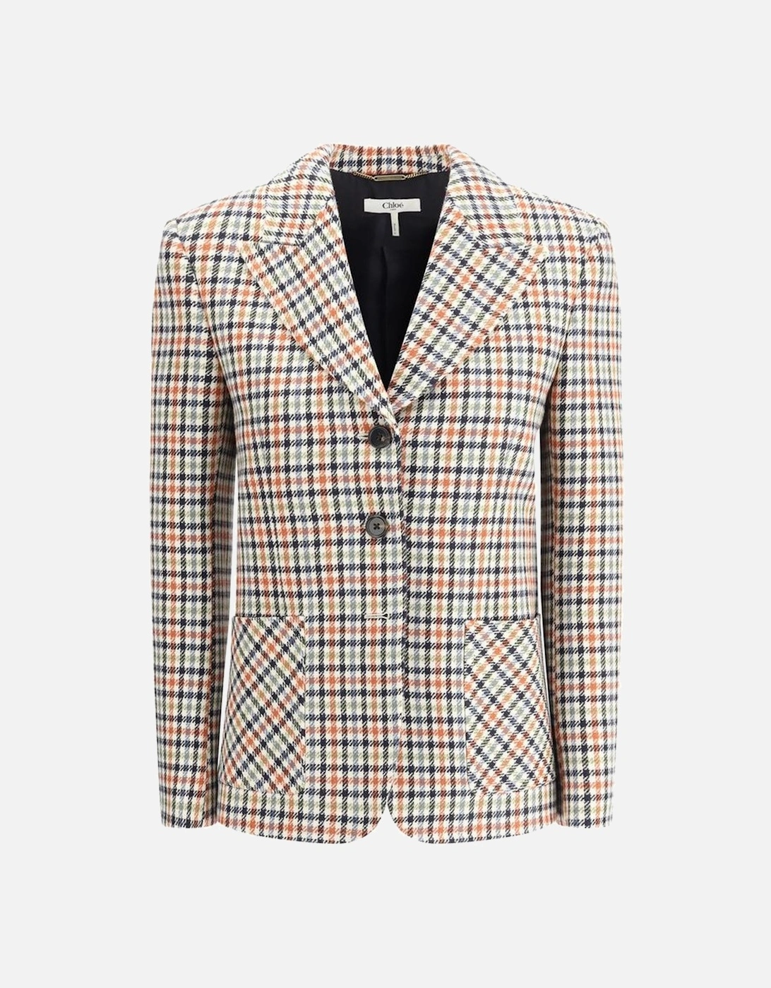 Virgin Wool Check Pattern Blazer Jacket Women - Multicolor Suits, 4 of 3