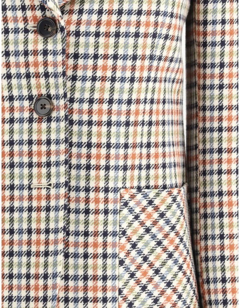 Virgin Wool Check Pattern Blazer Jacket Women - Multicolor Suits