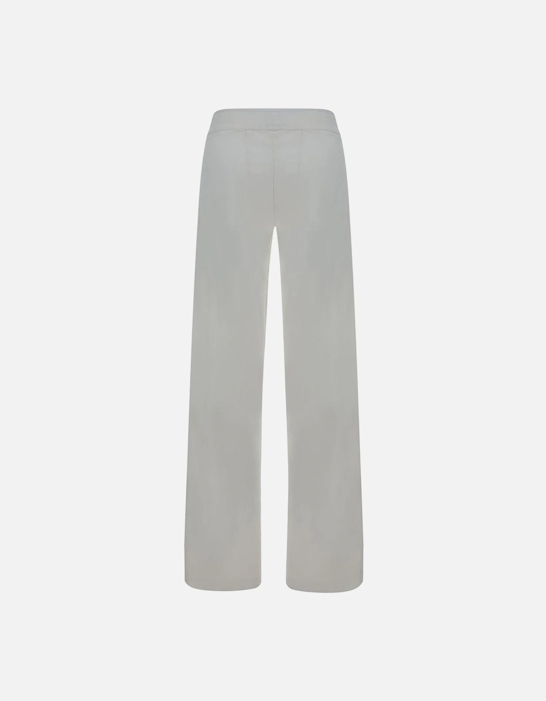 Monochrome Pattern Regular Fit Linen Pants Women - White Jeans