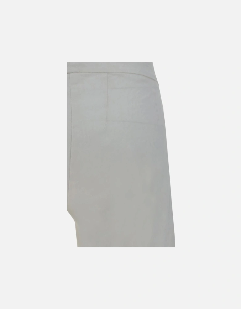 Monochrome Pattern Regular Fit Linen Pants Women - White Jeans