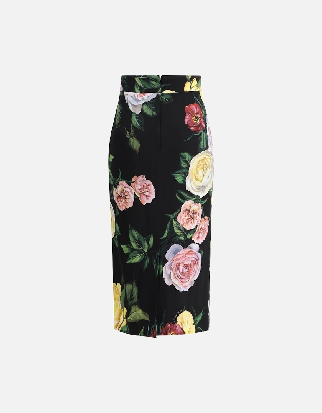 Midi Skirt with Peony and Rose Print Women - Multicolor