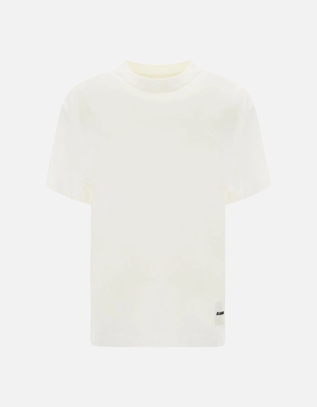 Cotton T-Shirt with Ribbed Crew Neck and Monogram Patch Women - White, 4 of 3