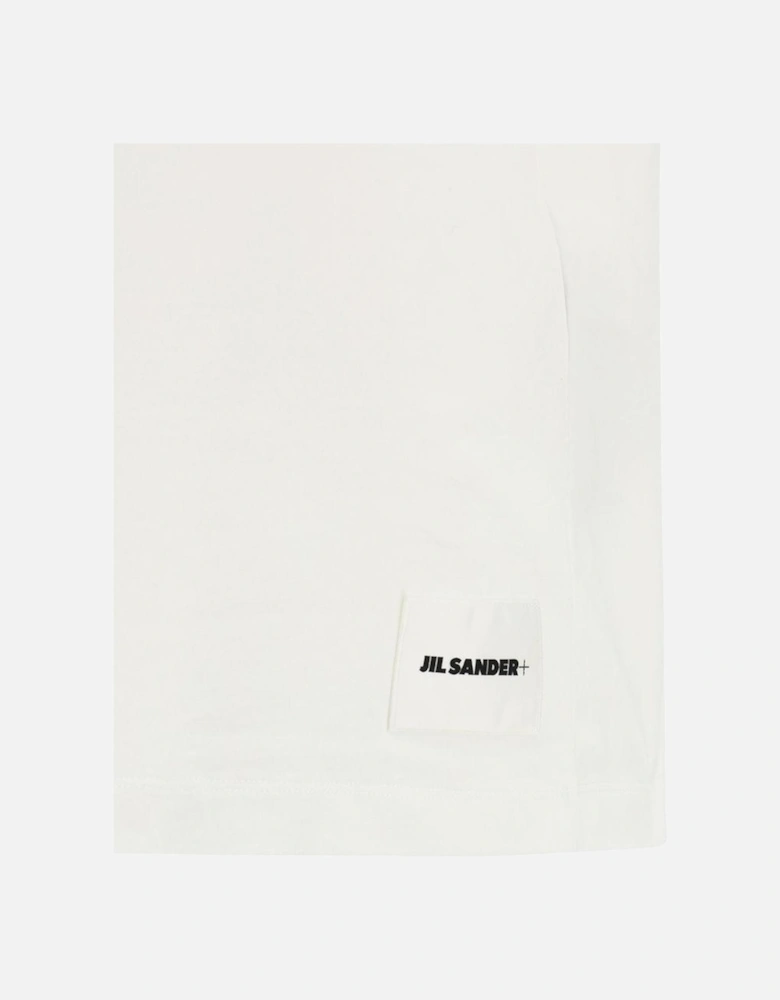Cotton T-Shirt with Ribbed Crew Neck and Monogram Patch Women - White