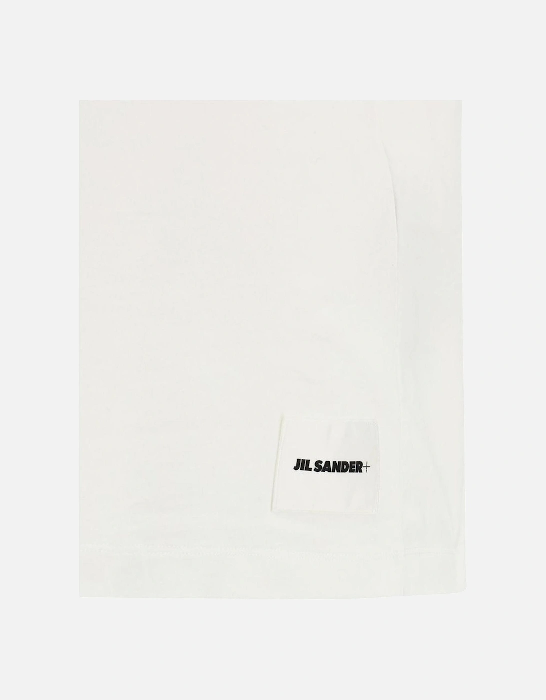 Cotton T-Shirt with Ribbed Crew Neck and Monogram Patch Women - White