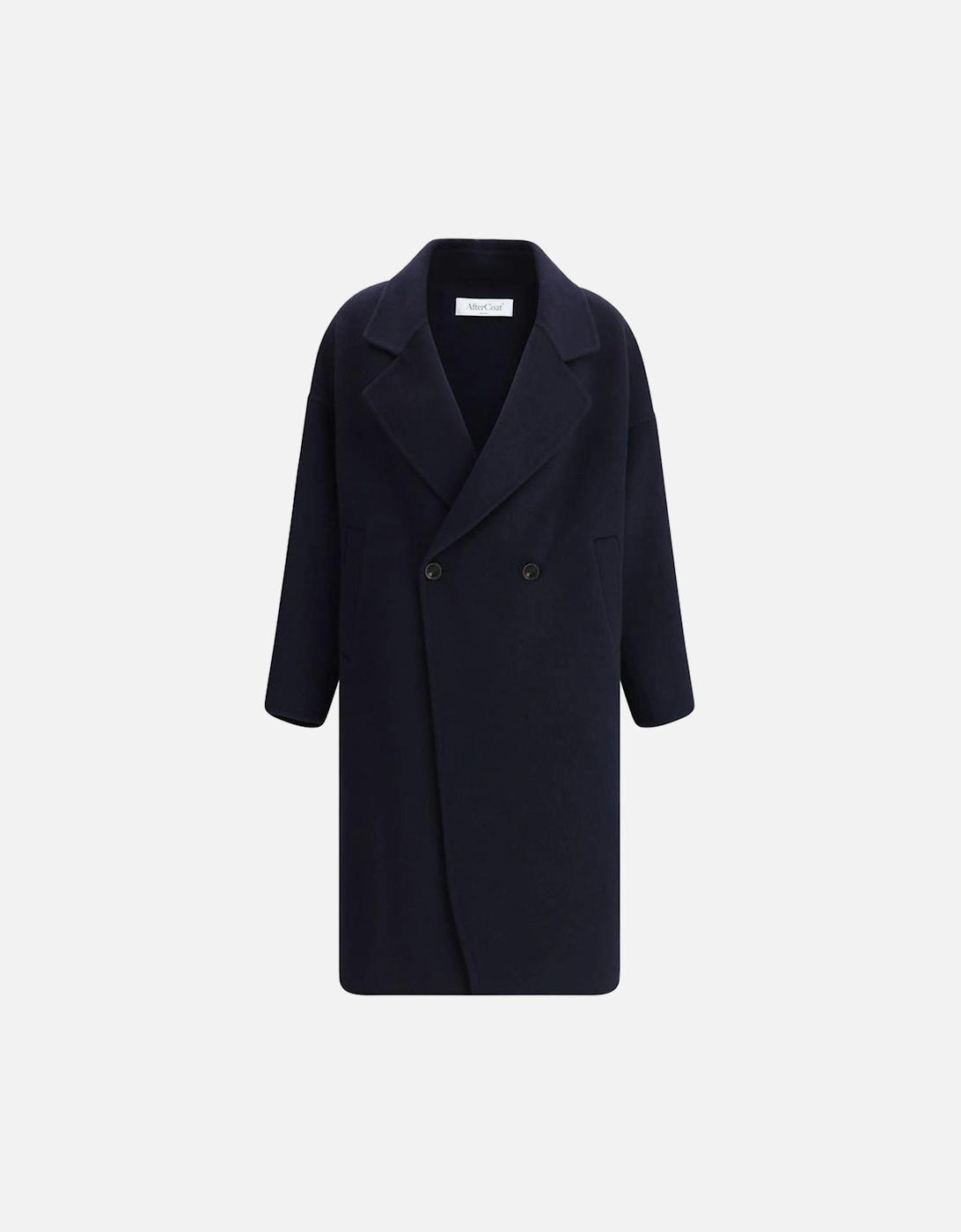 Double-Breasted Long Coat with Wide Lapel Women - Blue Jackets, 4 of 3