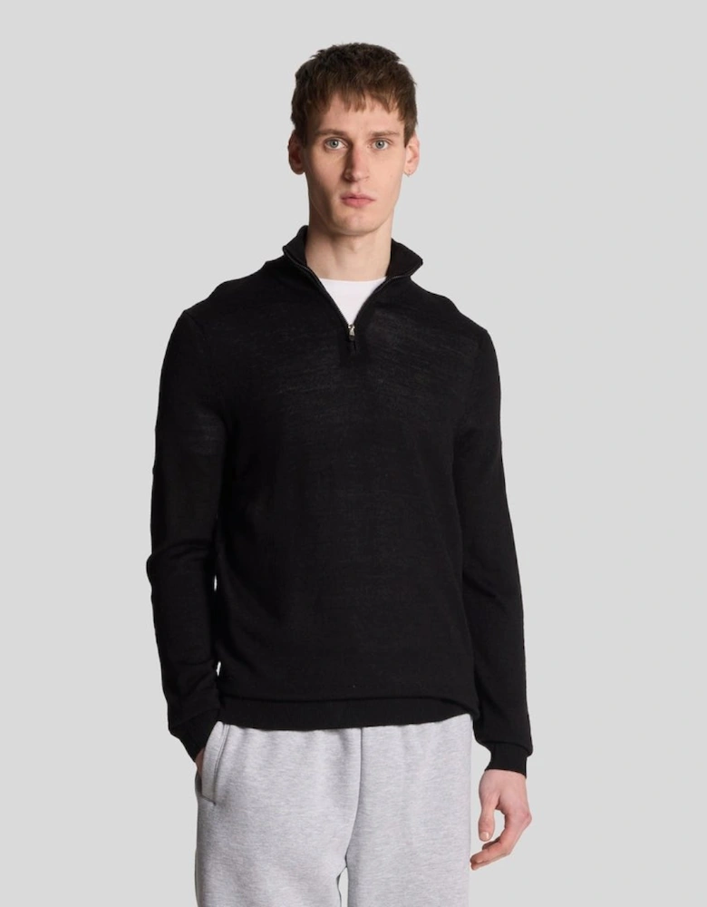 Golf Embroidered 1/4 Zip Merino Knit Jumper