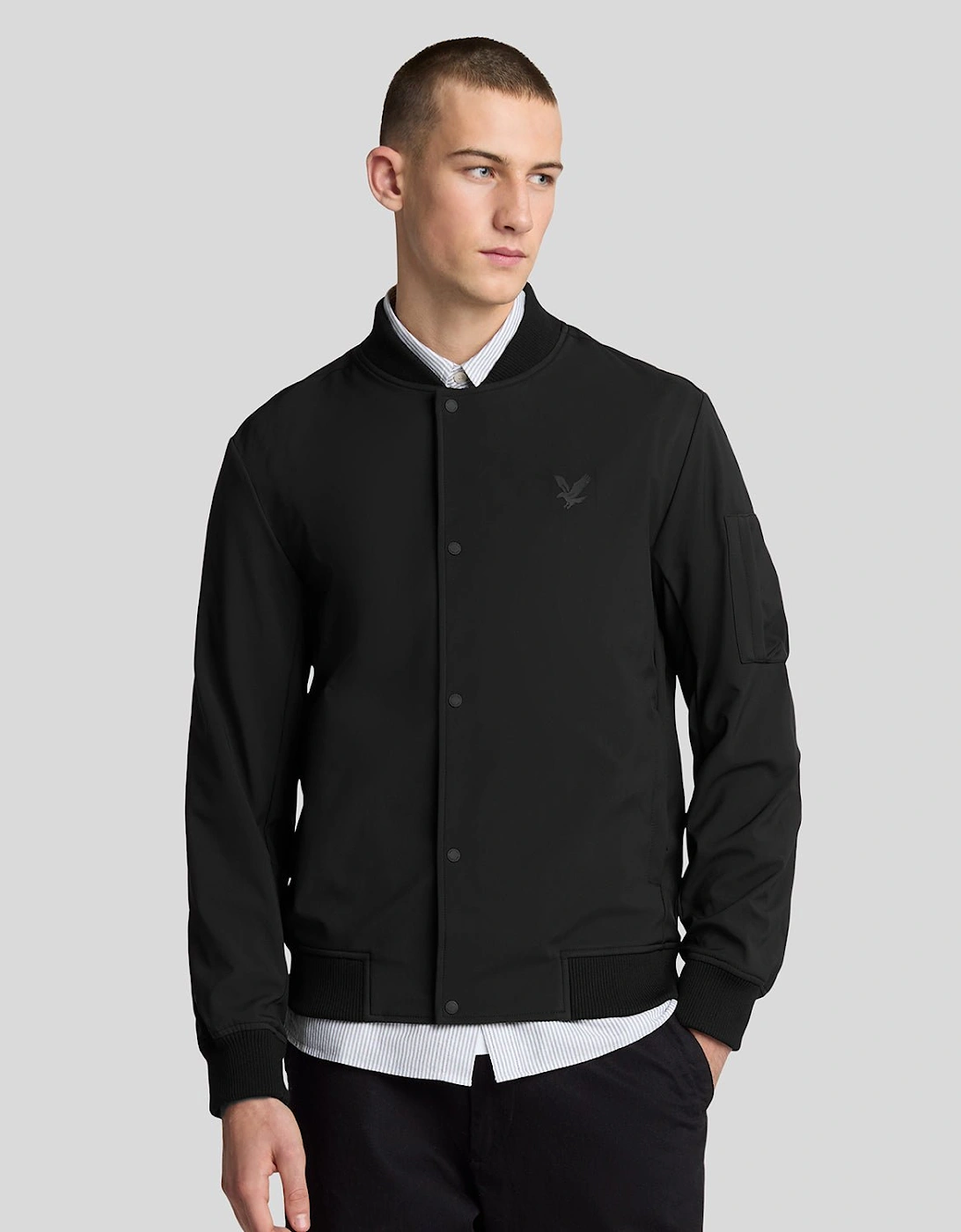 Lyle And Scott Men's Black Softshell Bomber Jacket - : 40/Regular L
