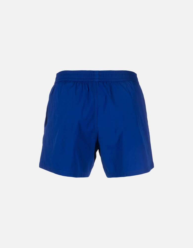 Zip Logo Printed Swim Shorts in Blue