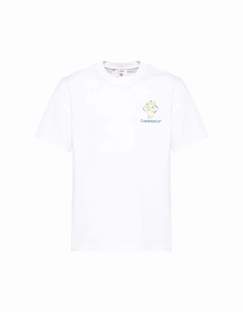 Diamond Column Printed T-Shirt in White