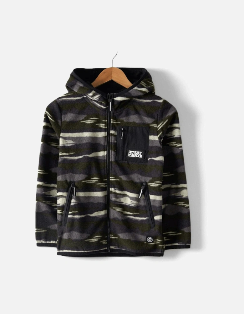 Kids Camo Stripe Full Zip Fleece