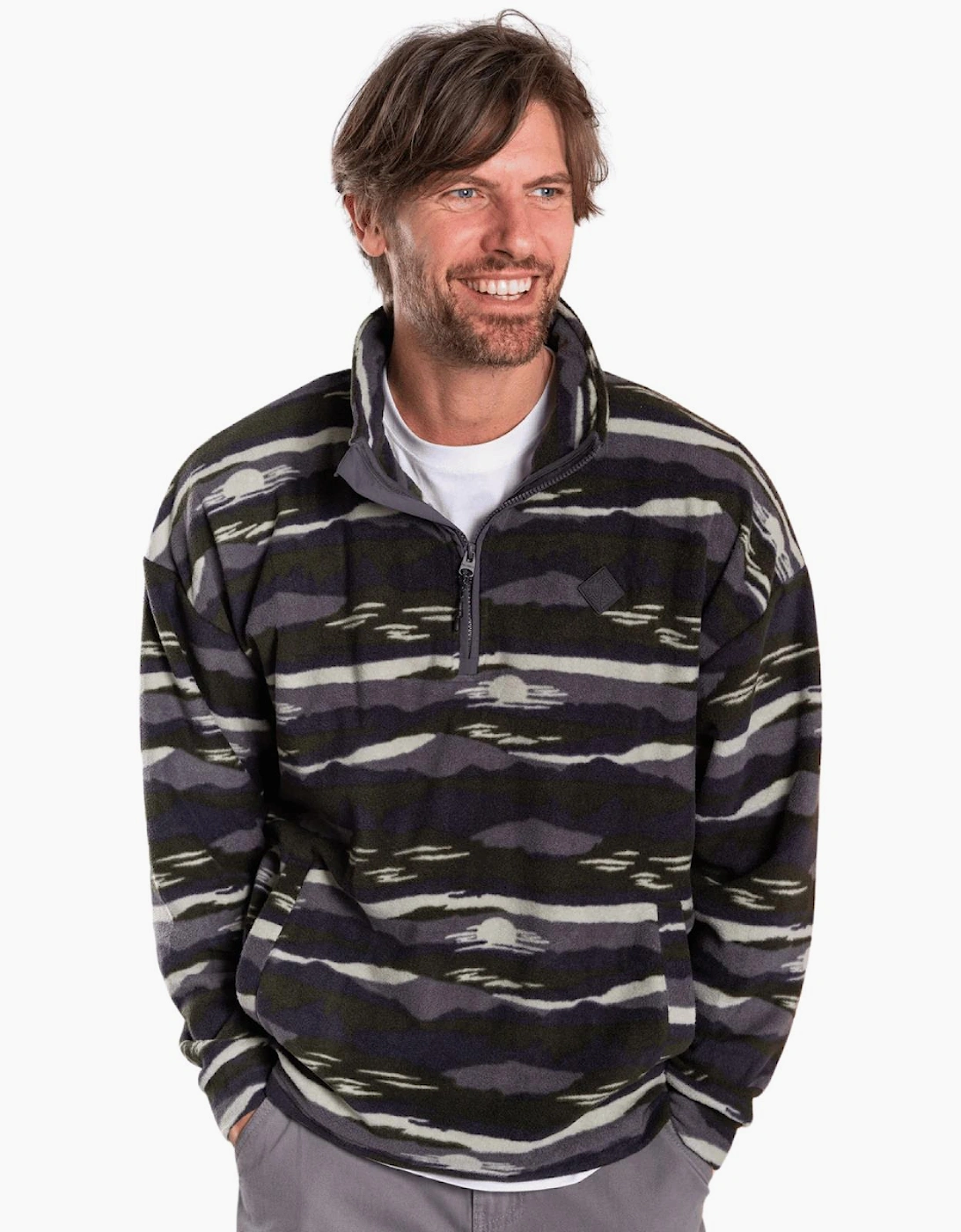 Saltrock Men's Green Hawker Half Zip Fleece - Size: 38