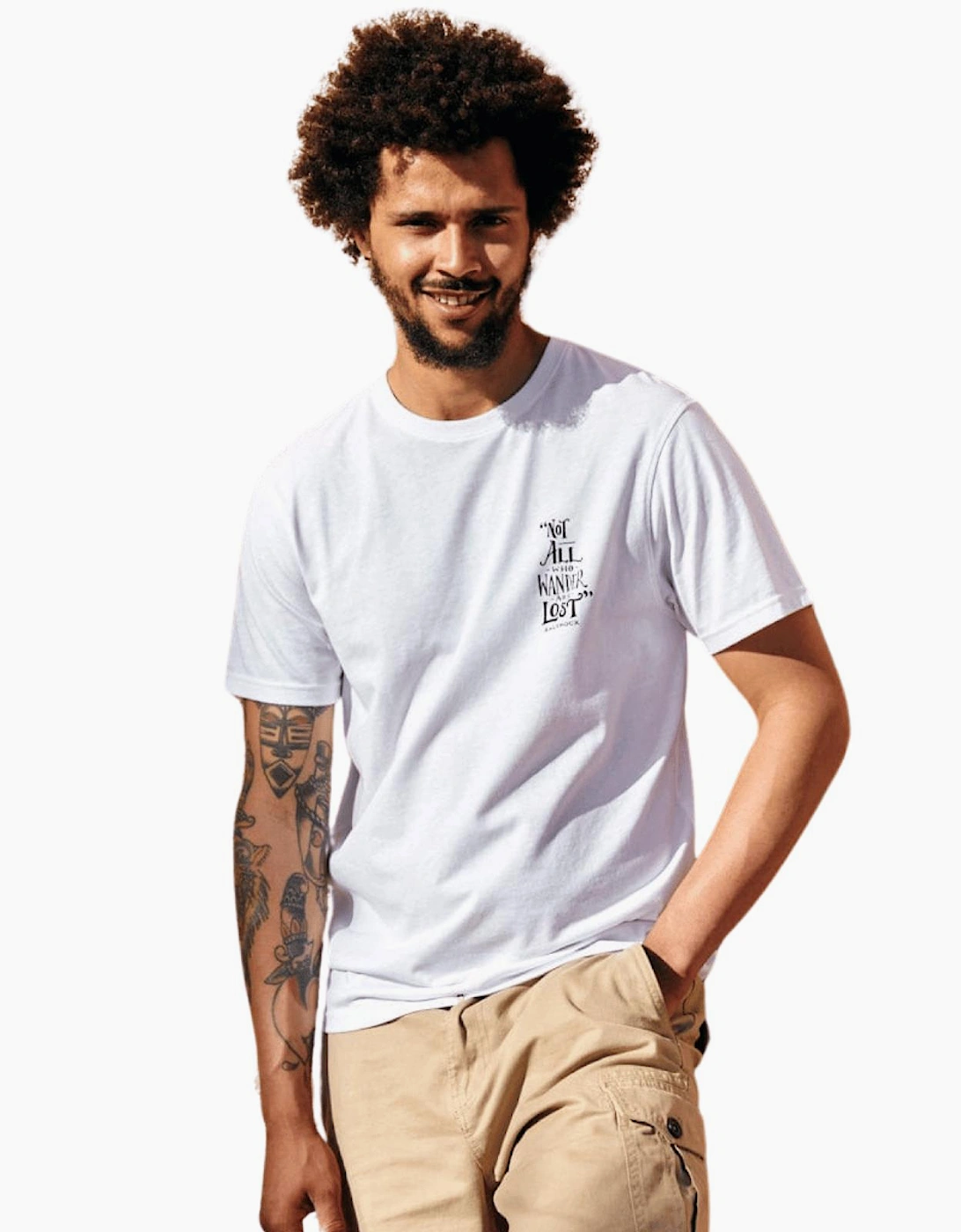 Saltrock Men's White Lost Ships Short Sleeve T-Shirt - Size: 44