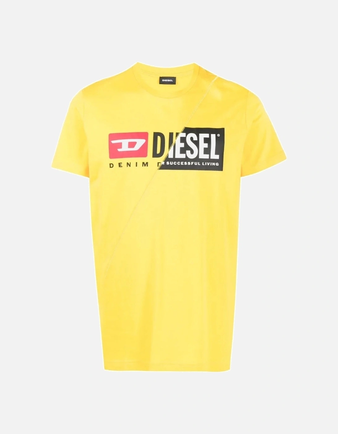 Denim Division Split Logo Yellow T-Shirt, 4 of 3