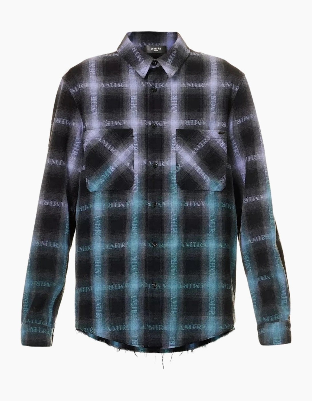 Men's Amiri Long Sleeve Plaid Purple Shirt - Size: 40/Regular