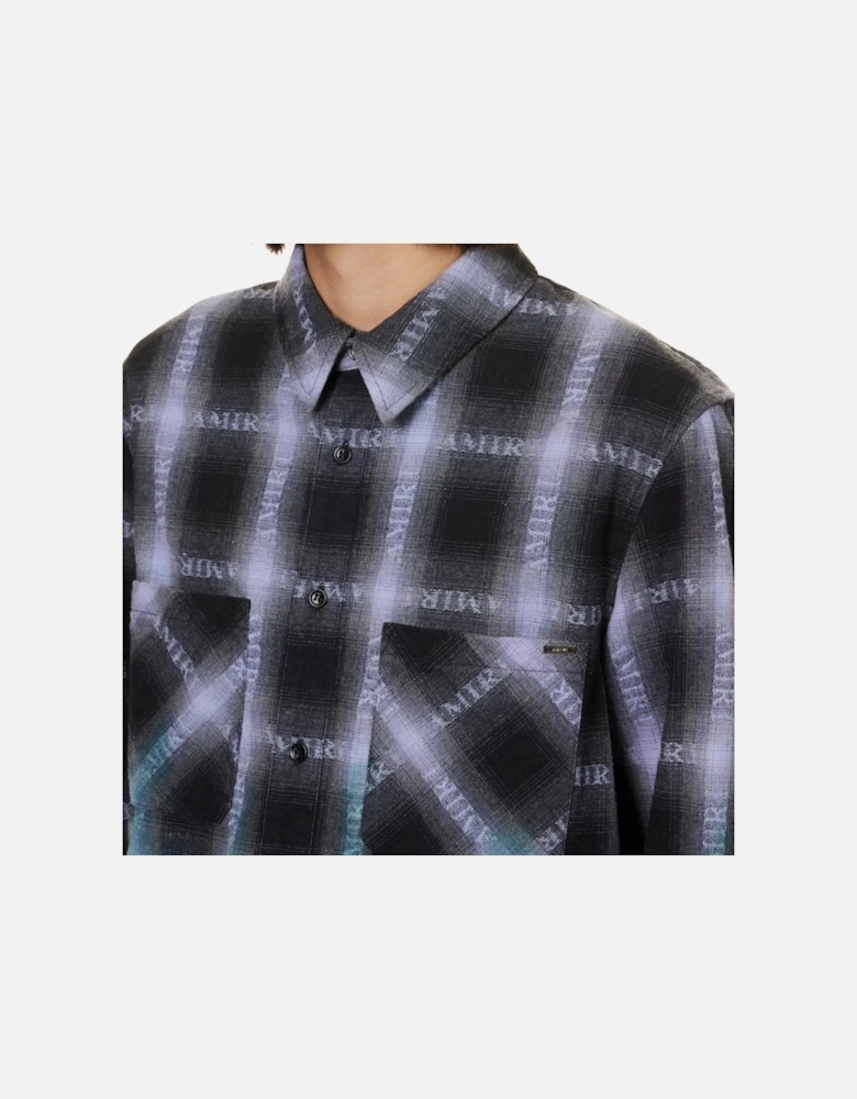 Long Sleeve Plaid Purple Shirt