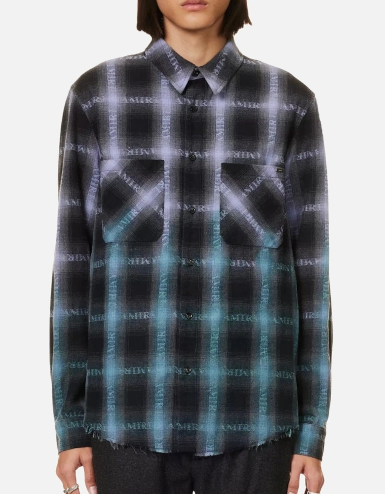 Long Sleeve Plaid Purple Shirt