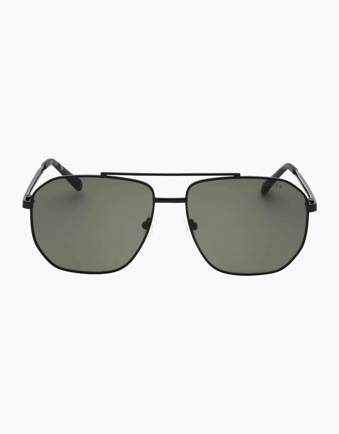 Guess Men's Guess Green Lens Matte Black Sunglasses