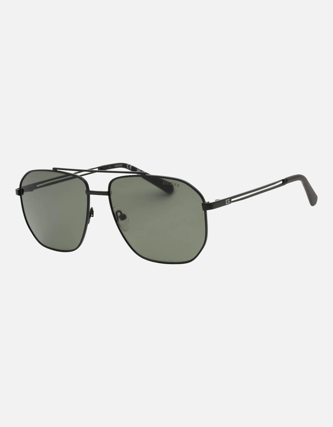 Green Lens Matte Black Sunglasses