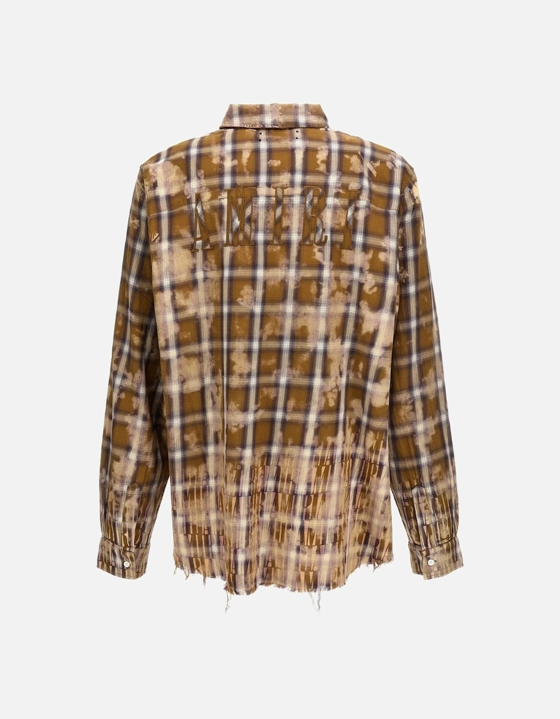 Bleached Long Sleeve Brown Flannel Shirt