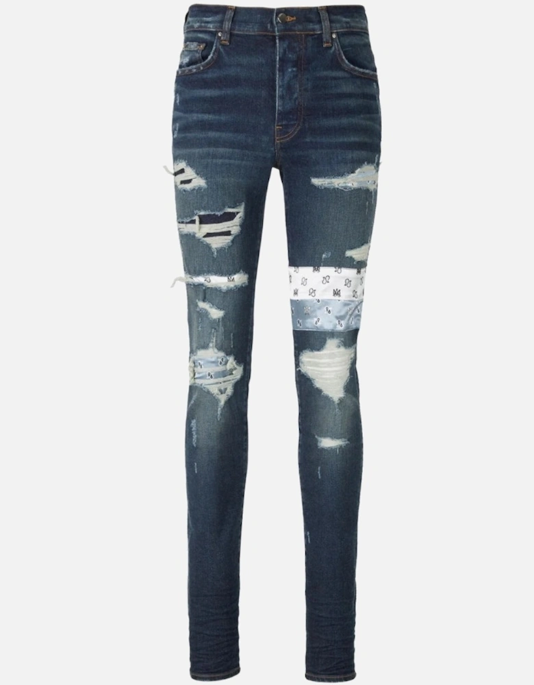 Paisley MA Art Patch Straight Fit Deep Classic Blue Denim Jeans