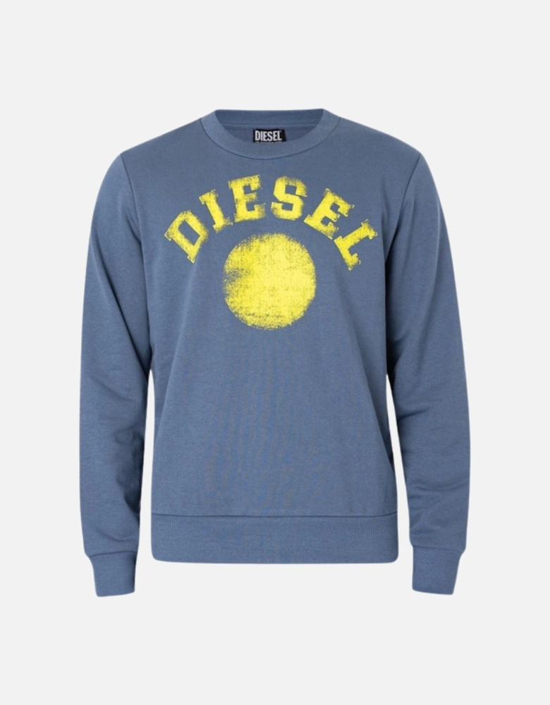 Distressed Dot Logo Blue Sweatshirt