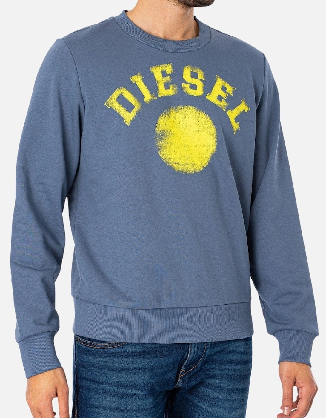 Distressed Dot Logo Blue Sweatshirt