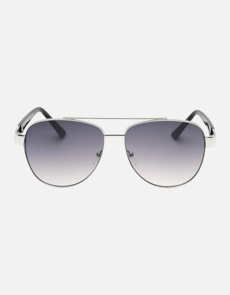 Gradient Smoke Lens Silver Framed Sunglasses