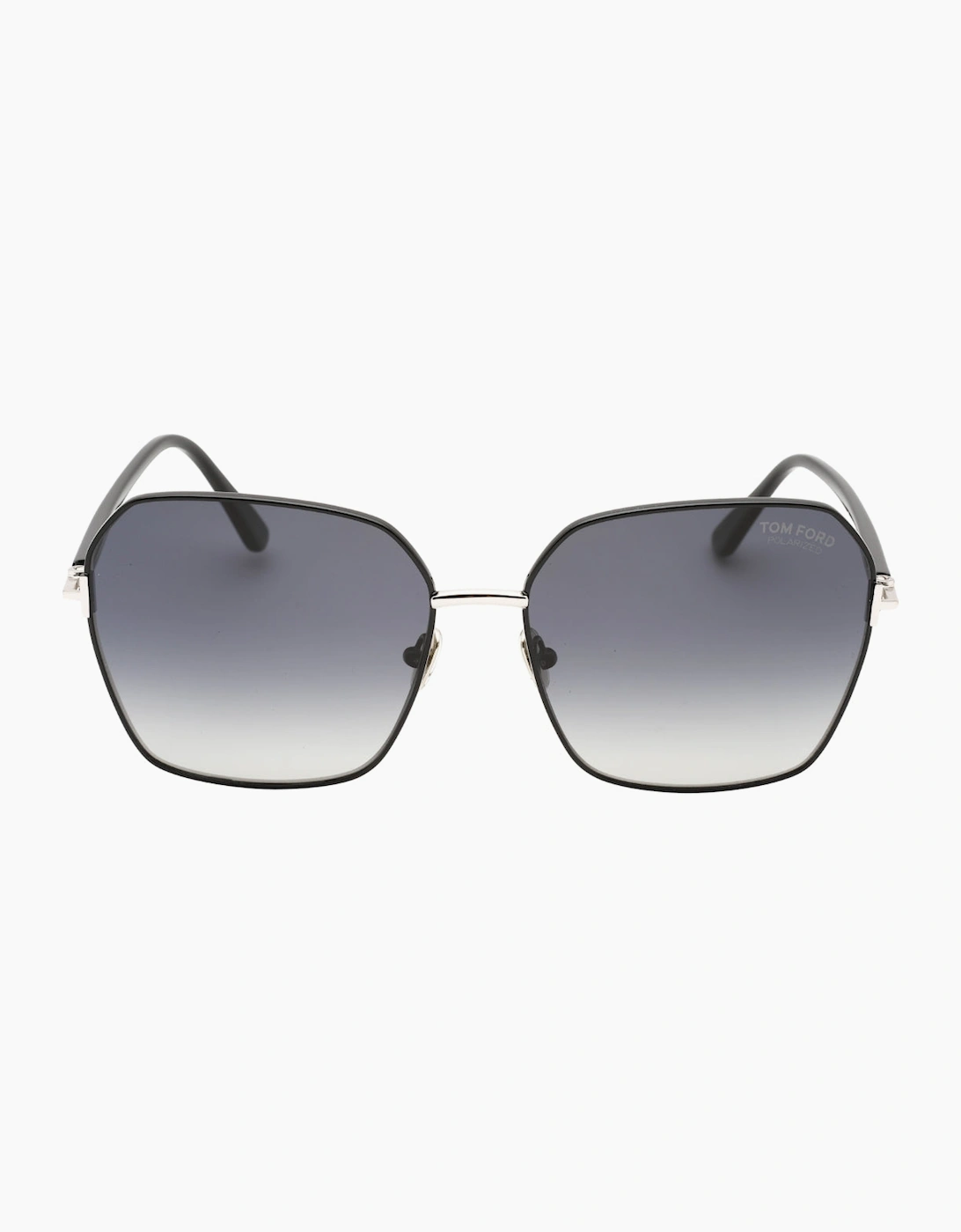 Tom Ford Women's Black Claudia-02 Smoke Polarized Lens Shiny Sunglasses - Size: One Size