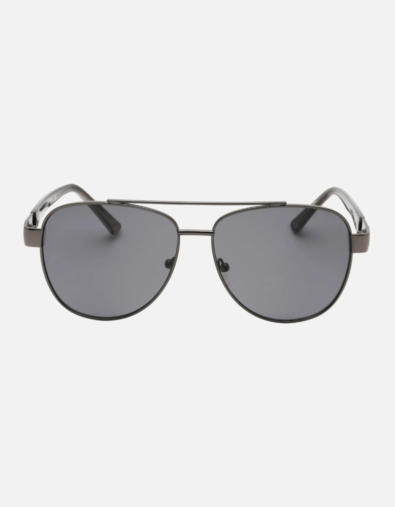 Smoke Lens Shiny Gunmetal Silver Sunglasses