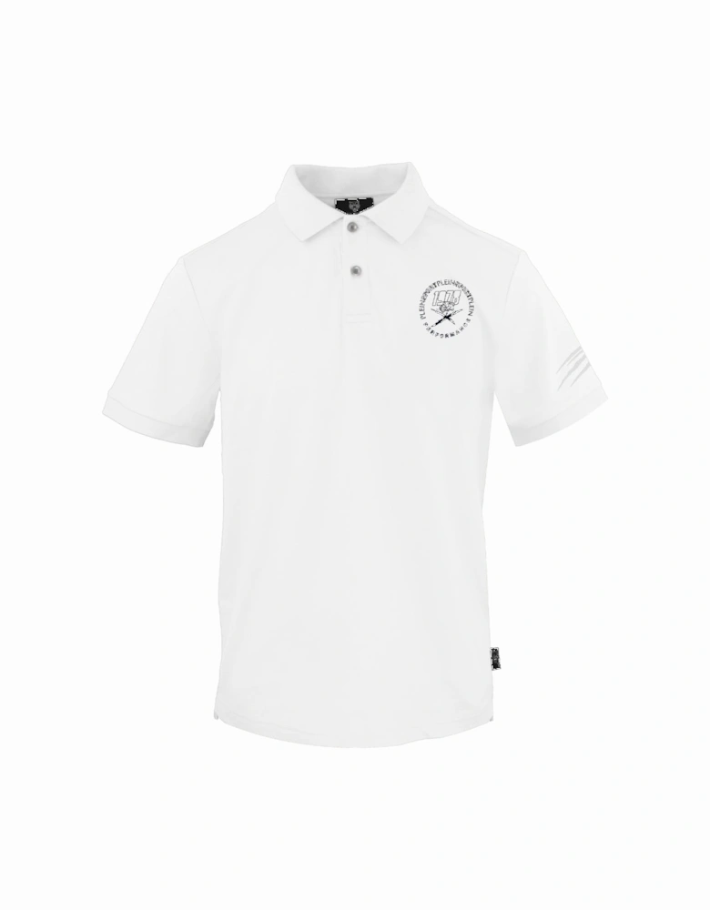 Plein Sport Performance Logo White Polo Shirt