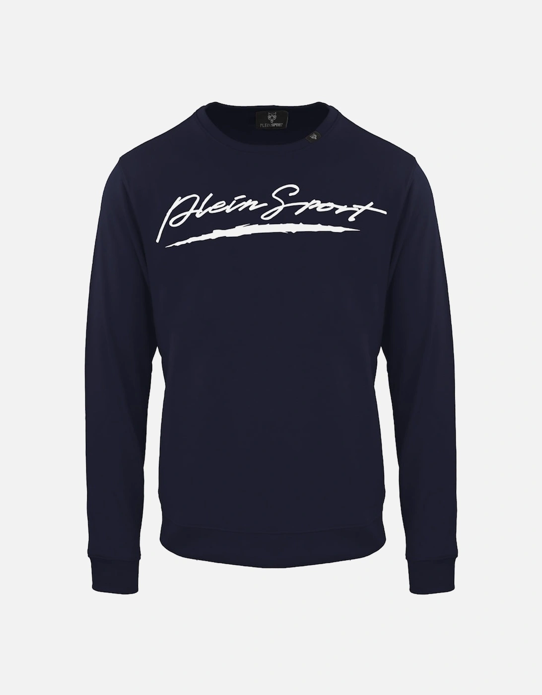 Plein Sport Large Signature Logo Navy Blue Sweatshirt, 3 of 2