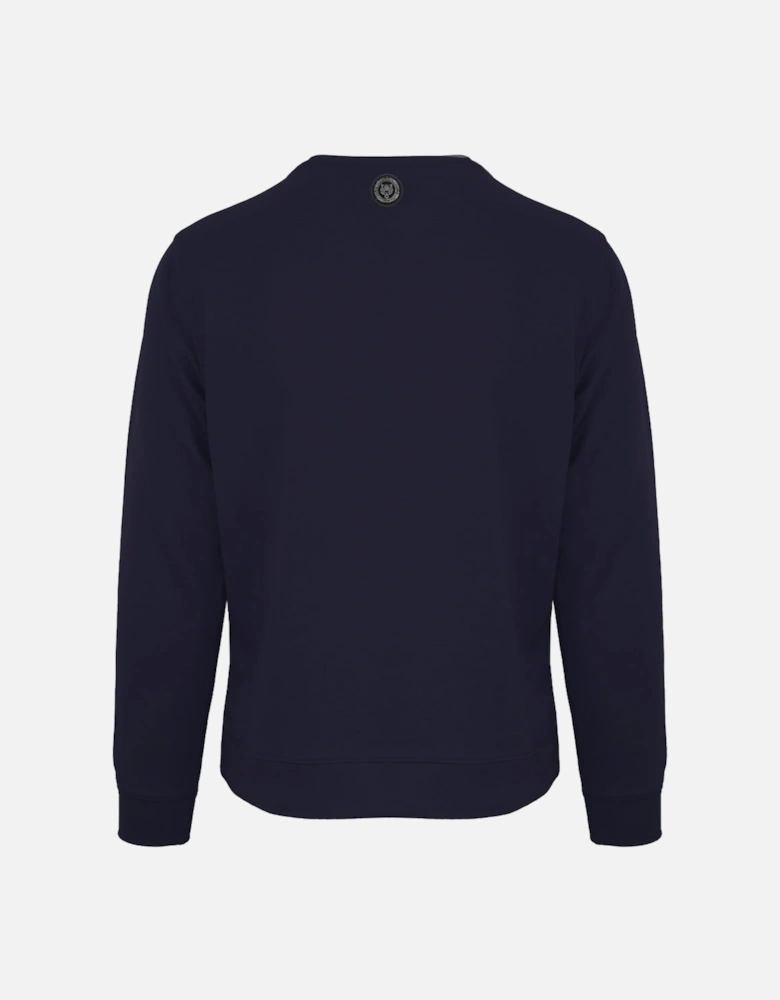 Plein Sport Large Signature Logo Navy Blue Sweatshirt