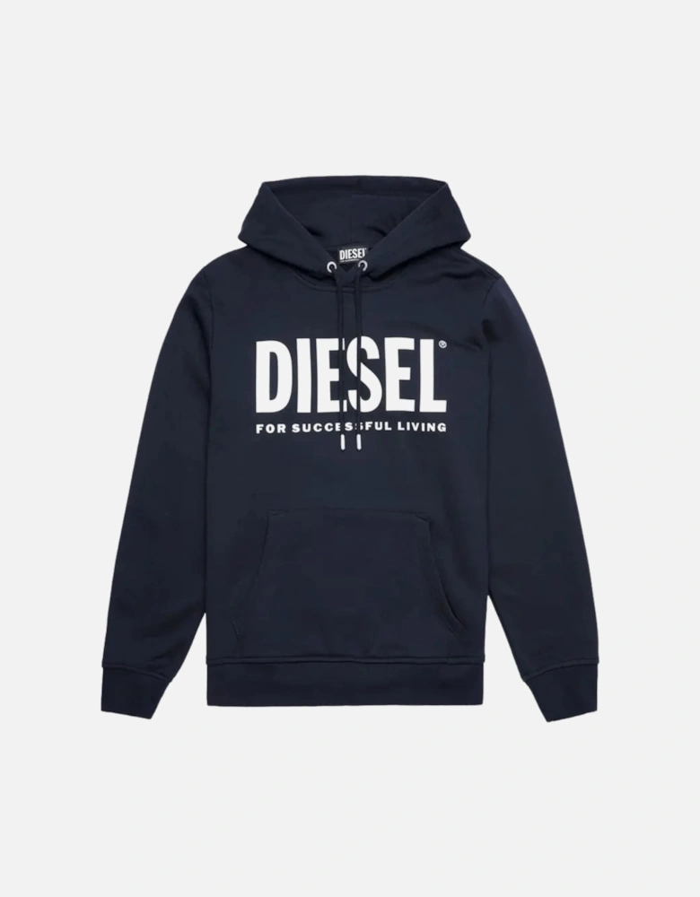 Denim Division Split Logo Navy Blue Hoodie