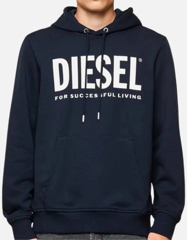 Denim Division Split Logo Navy Blue Hoodie