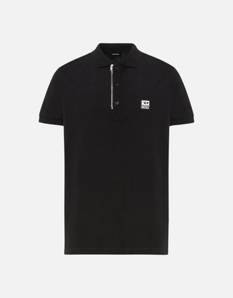 T-Harry Black Zip Closure Polo Shirt