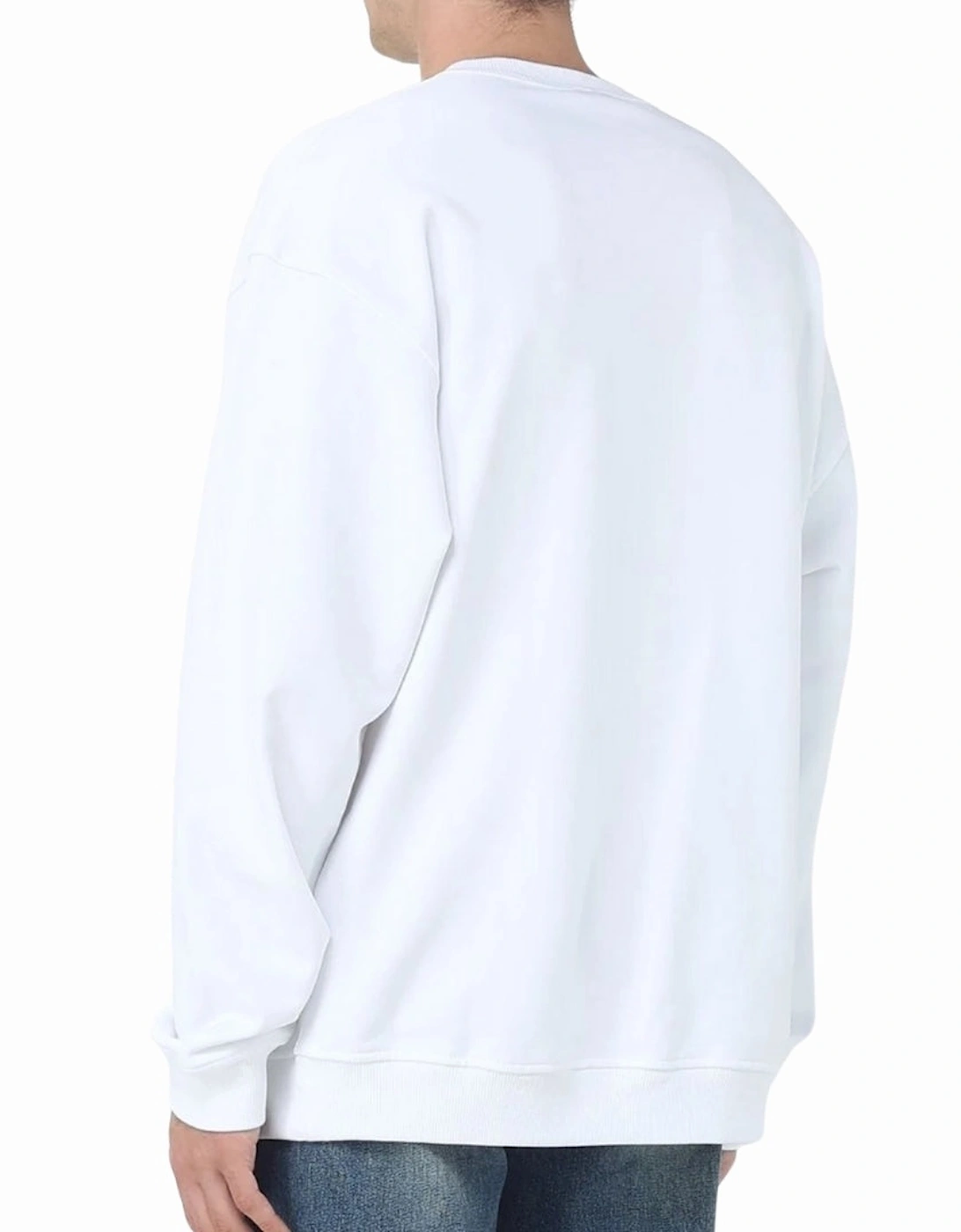 Double Destroyed Logo White Sweatshirt