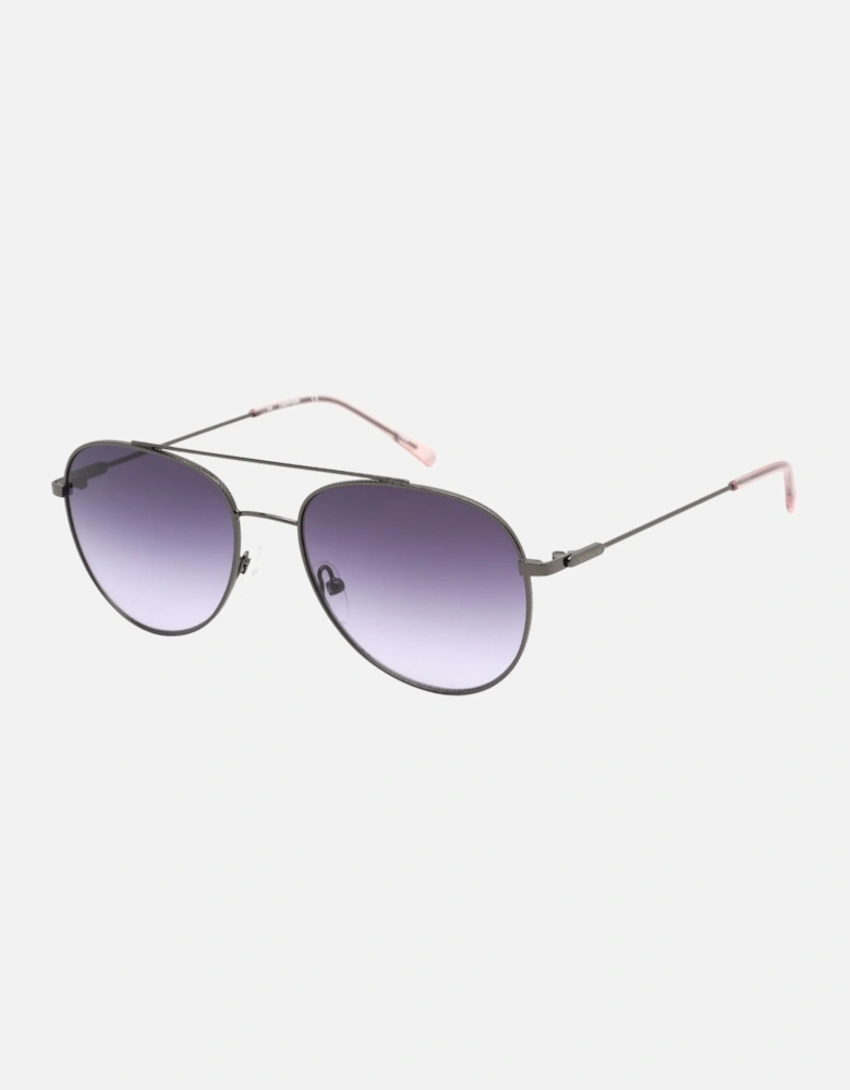 Purple Gradient Lens Gunmetal Dark Silver Sunglasses